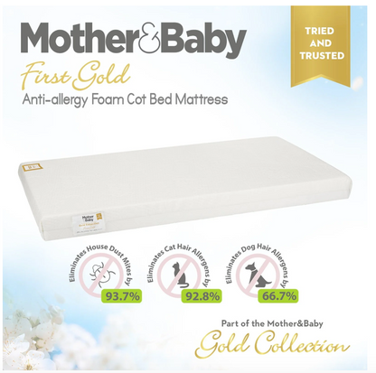 Mother & Baby First Gold Anti-Allergy Foam Cot Mattress (120cm x 60cm)
