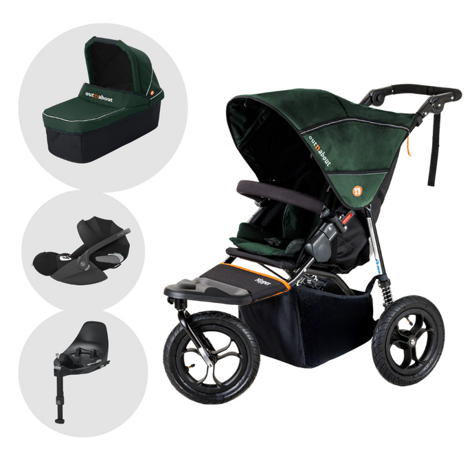 Out'n'About Nipper Single V5 Travel System with Cybex Cloud T | Sycamore Green