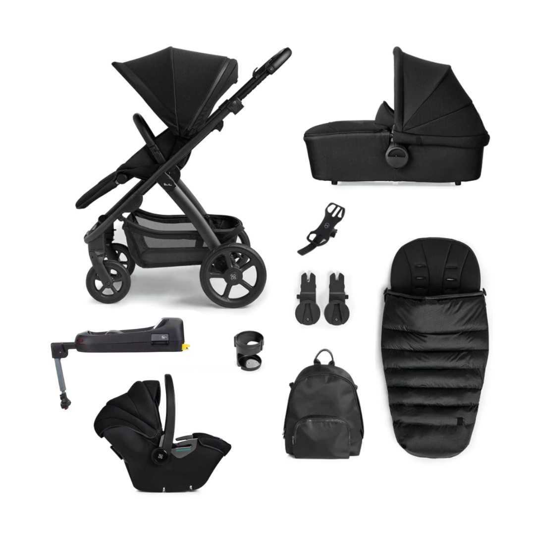 Silver Cross Tide Complete Travel System with Dream i-Size Car Seat | Space Black