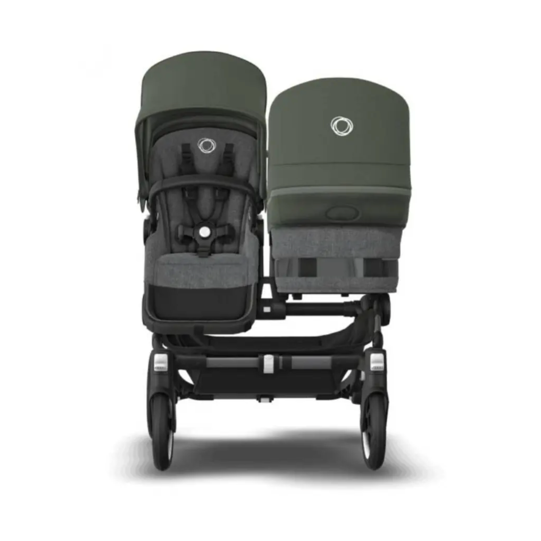 Bugaboo Donkey 5 Duo Pushchair & Carrycot - Graphite / Grey Melange /  Forest Green