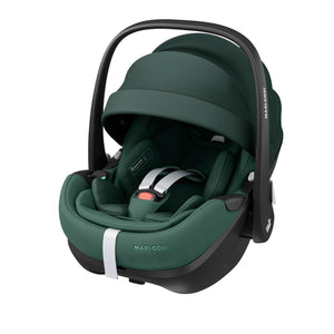 Maxi Cosi Pebble 360 Pro Car Seat, FamilyFix Pro Base & Footmuff | Essential Green
