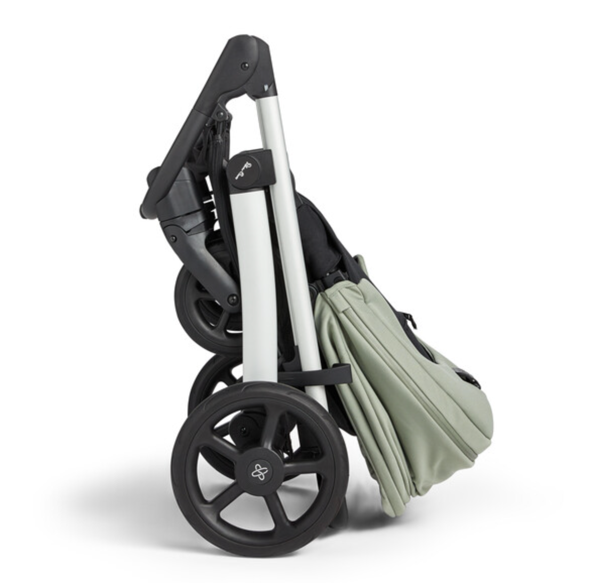 Silver Cross Tide Pushchair, Dream i-Size & Accessory Bundle | Sage - Silver Chassis
