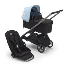 Load image into Gallery viewer, Bugaboo Dragonfly Ultimate Bundle with Cybex Cloud T Car Seat - Graphite/Midnight Black with Skyline Blue
