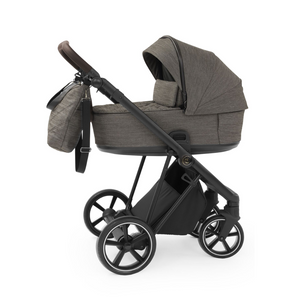 Babystyle Prestige 13 Piece Vogue Travel System - Mountain Grey with Black Chassis (Brown Handle)