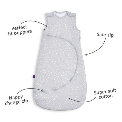 SnuzPouch Sleeping Bag 1.0 tog | White Spot | 6-18 Months