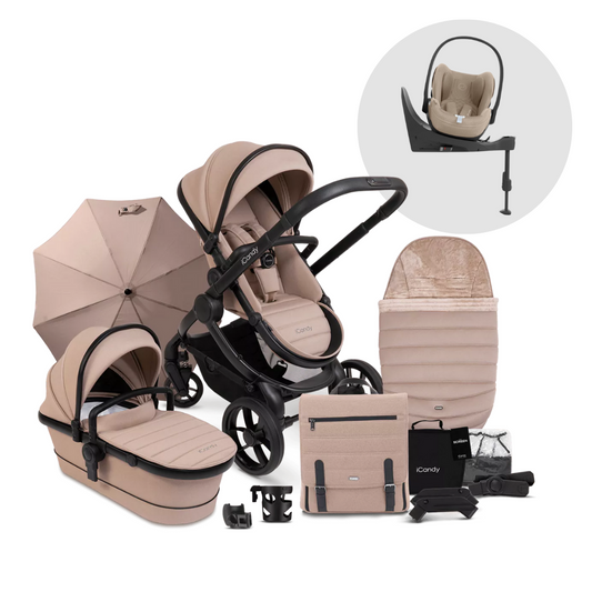 iCandy Peach 7 Pushchair & Cybex Cloud T Travel System | Cookie on Black
