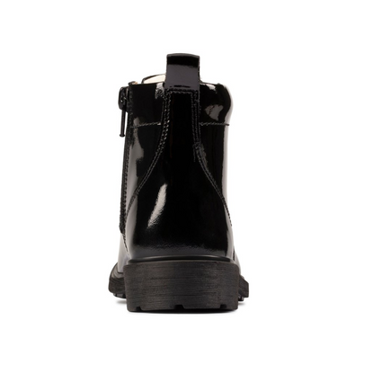 Clarks Astrol Lace Toddler Boots | Black Patent 