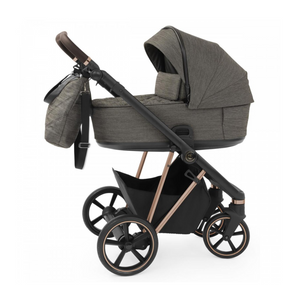 Babystyle Prestige 13 Piece Vogue Travel System - Mountain Grey with Copper Gold Chassis (Brown Handle)