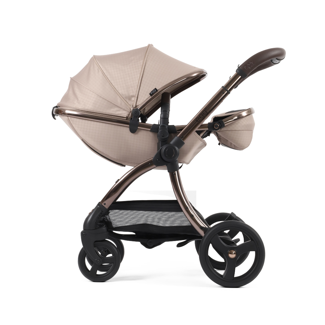 Egg 3 Stroller Luxury Travel System with Cybex Cloud T Car Seat | Houndstooth Almond