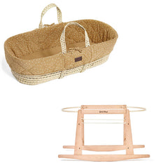The Little Green Sheep Quilted Moses Basket & Rocking Stand | Printed Honey