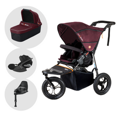 Out'n'About Nipper Single Travel System with Cybex Cloud T Car Seat | Brambleberry Red