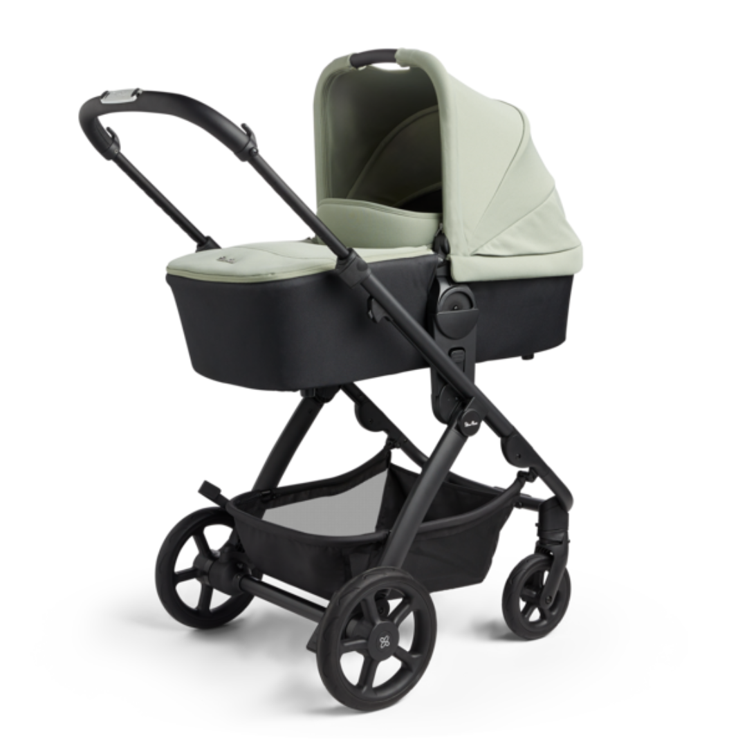 Silver Cross Tide Pushchair, Dream i-Size,Isofix & Accessory Bundle | Sage on Black Chassis