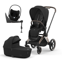 Load image into Gallery viewer, Cybex Priam Pushchair &amp; Cloud T Travel System | Sepia Black &amp; Rose Gold
