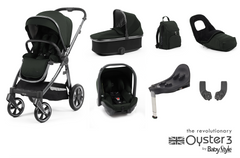 Oyster 3 Luxury 7 Piece Capsule Travel System | Black Olive (Gun Metal Chassis)