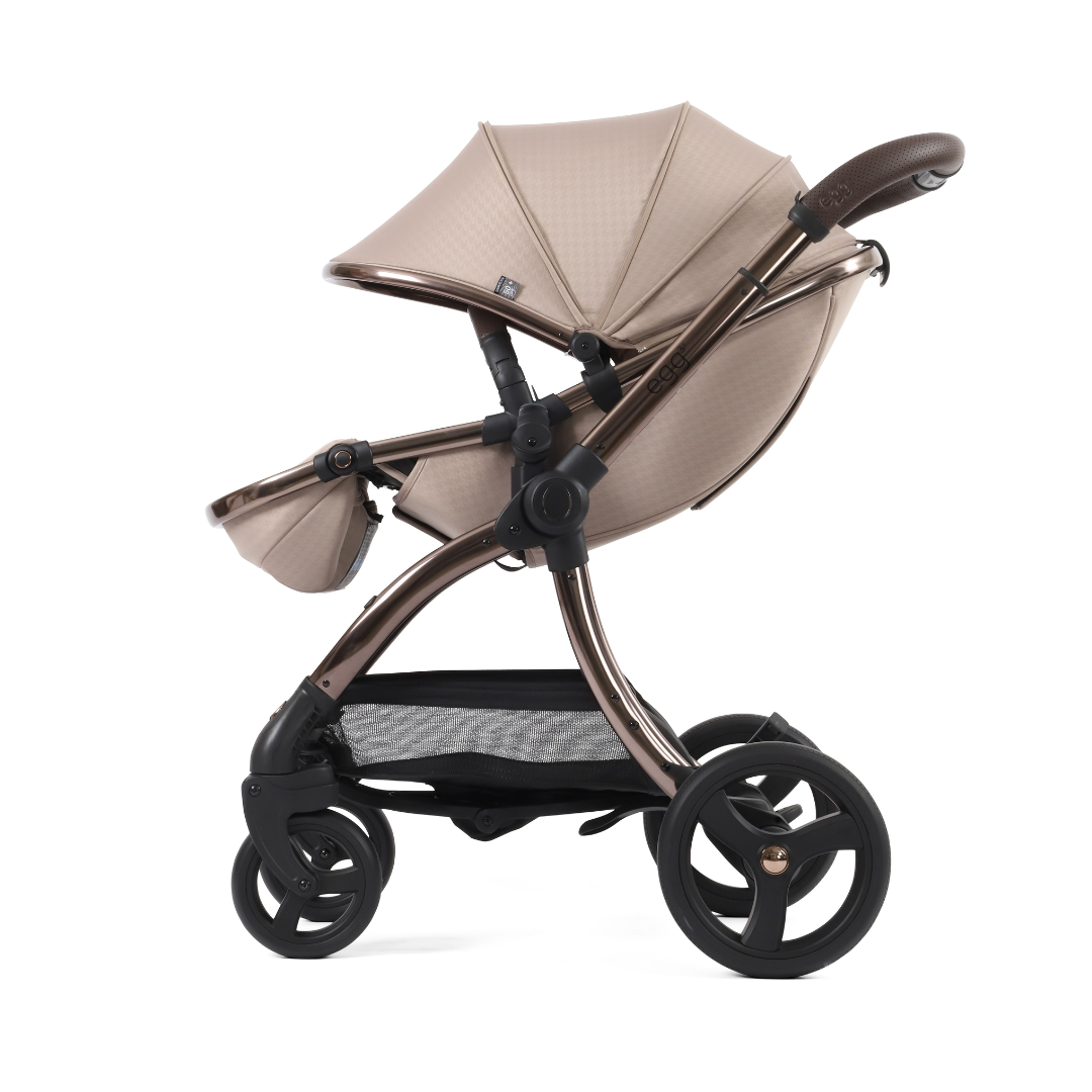 Egg 3 Stroller Luxury Travel System with Cybex Cloud T Car Seat | Houndstooth Almond