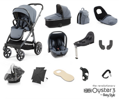 Oyster 3 Ultimate 12 Piece Capsule Travel System | Dream Blue (Gun Metal Chassis)
