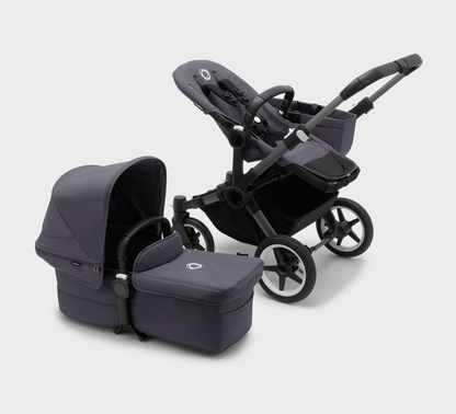 Bugaboo Donkey 5 Twin Pushchair & Carrycot - Graphite / Stormy Blue