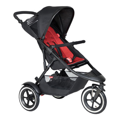 Phil & Teds Sport V6 Double Pushchair | Chilli Red