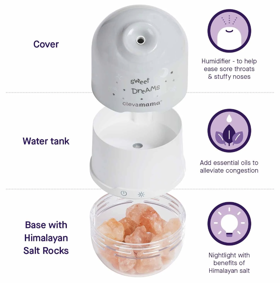 ClevaPure™ Himalayan Salt Lamp, Humidifier & Night Light