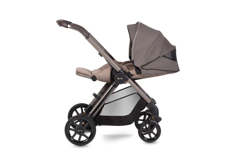 Silver Cross Reef Pushchair, First Bed Folding Carrycot & Dream i-Size Travel Pack - Earth