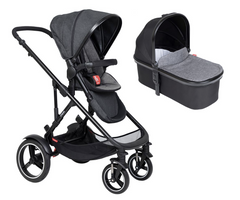 Phil & Teds Voyager V6 Pushchair with Carrycot Bundle |Grey