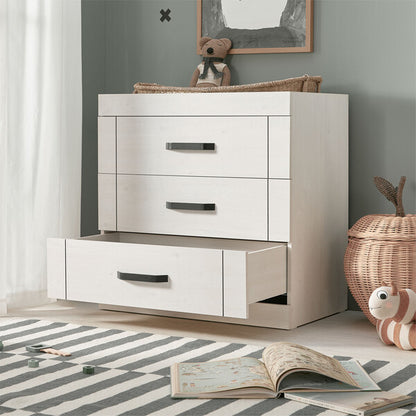 Silver Cross Alnmouth Dresser / Changer with Open Drawer in Lifestyle Image