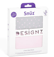 Snuz 2 Pack Crib Fitted Sheets - Rose Spots