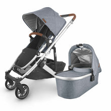 Load image into Gallery viewer, UPPAbaby Cruz Pushchair &amp; Carrycot - Gregory (Blue Melange/Silver/Saddle Leather)

