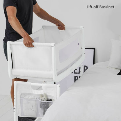SnuzPod4 Bedside Crib Starter Bundle - White (White Sheets)
