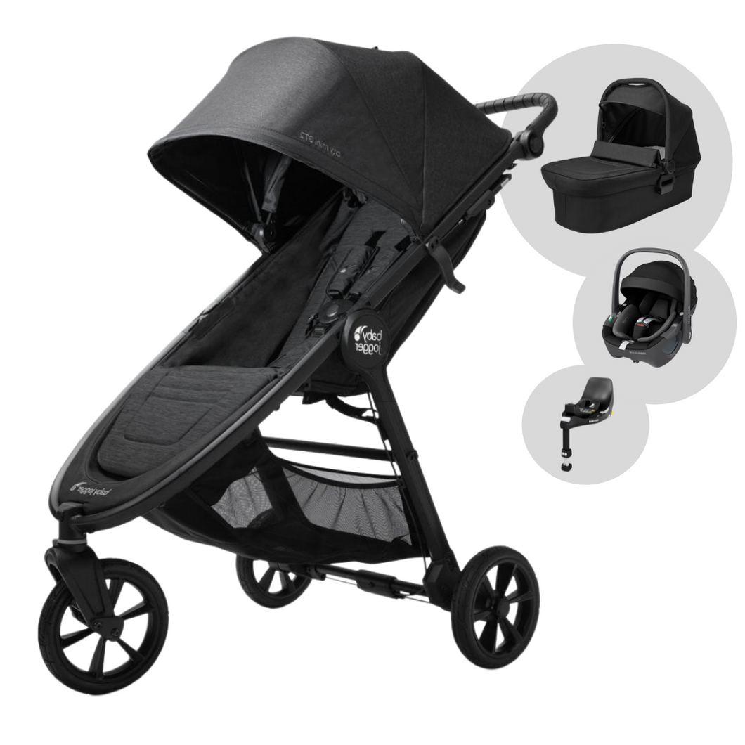 Baby Jogger City Mini GT 2 with Carrycot Maxi Cosi Pebble 360 Travel System Opulent Black