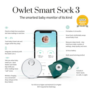 Owlet Monitor Duo Smart Sock 3 + Cam 2 | Deep Sea Green