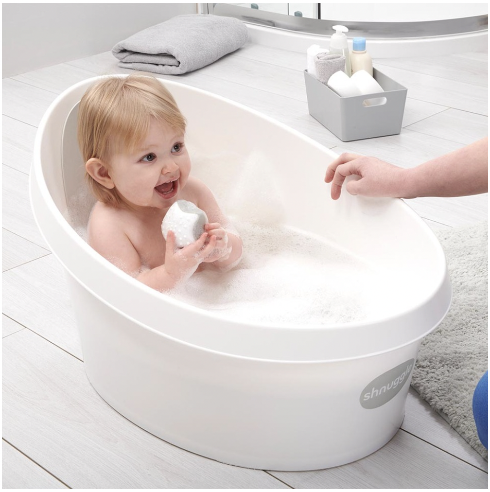 Shnuggle Toddler Bath - White | Grey Backrest