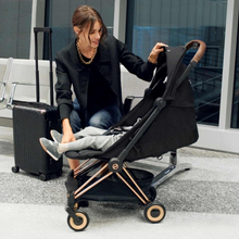 Load image into Gallery viewer, Cybex Coya Platinum Compact Stroller | Leaf Green on Rose Gold
