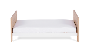 Silver Cross Finchley Oak Toddler Bed Straight on White Background
