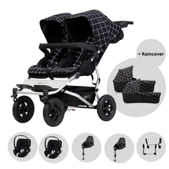 Mountain Buggy Duet Twin Grid Travel System with Cybex Cloud T | Free Raincover