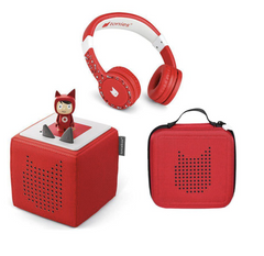 Tonies Starter Bundle | Red | Headphones | Tonie Box | Character | Carrier |
