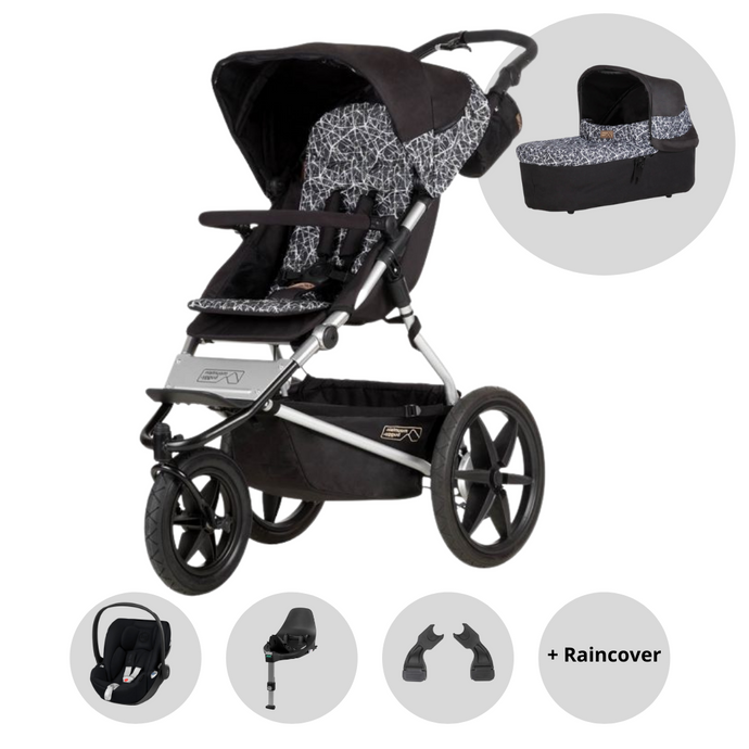 Mountain Buggy Terrain Bundle in Graphite with Cybex Cloud T | Free Raincover