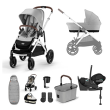 Load image into Gallery viewer, Cybex Gazelle Luxury Bundle with Cloud T Car Seat | Lava Grey on Silver | 2023
