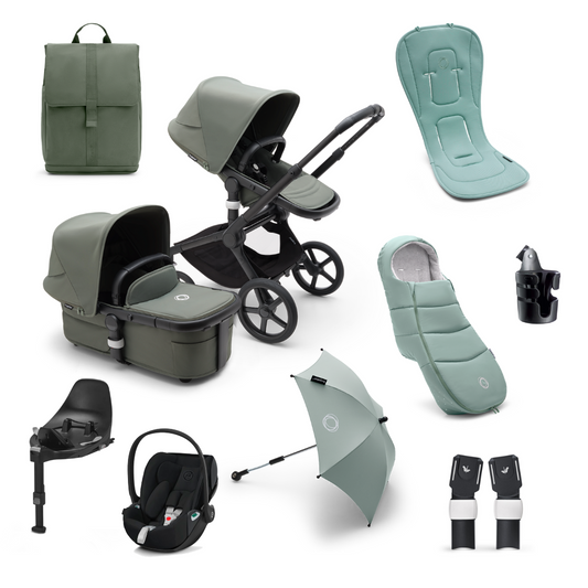 Bugaboo Fox 5 Ultimate Cybex Cloud T Travel System - Black/Forest Green