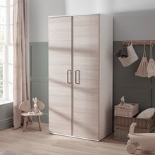 Load image into Gallery viewer, Silver Cross Finchley Oak Wardrobe Angled in Lifestyle Shot
