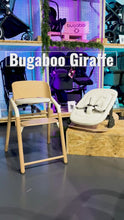 Load and play video in Gallery viewer, Bugaboo Giraffe Highchair &amp; Rocker with Newborn Set - Neutral Wood/White &amp; Tornado Grey

