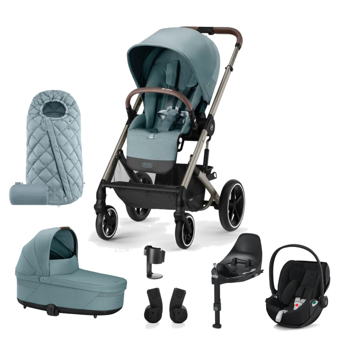 Cybex Balios Luxury Bundle with Cloud T Car Seat - Sky Blue/Taupe (2023)