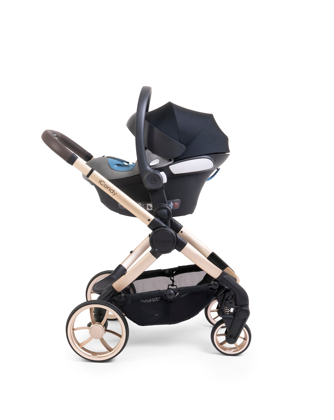 iCandy Peach 7 Pushchair & Cybex Cloud T Travel System - Biscotti | Blonde Chassis