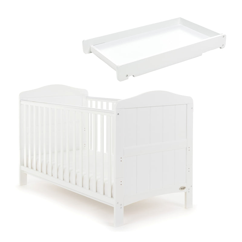 Obaby Whitby Cot Bed & Underdrawer - White