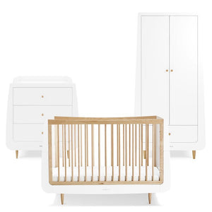 SnuzKot Skandi 3pc Nursery Furniture Set | Natural & FREE Mattress