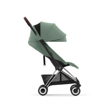 Load image into Gallery viewer, Cybex Coya Platinum Compact Stroller | Leaf Green on Chrome
