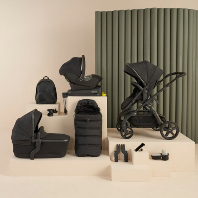 Silver Cross Wave Pushchair & Ultimate Pack - Onyx Black (FREE Carrycot Stand)