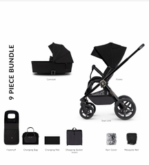 Venicci Tinum Upline All Black 2in1 Puschair and Carrycot