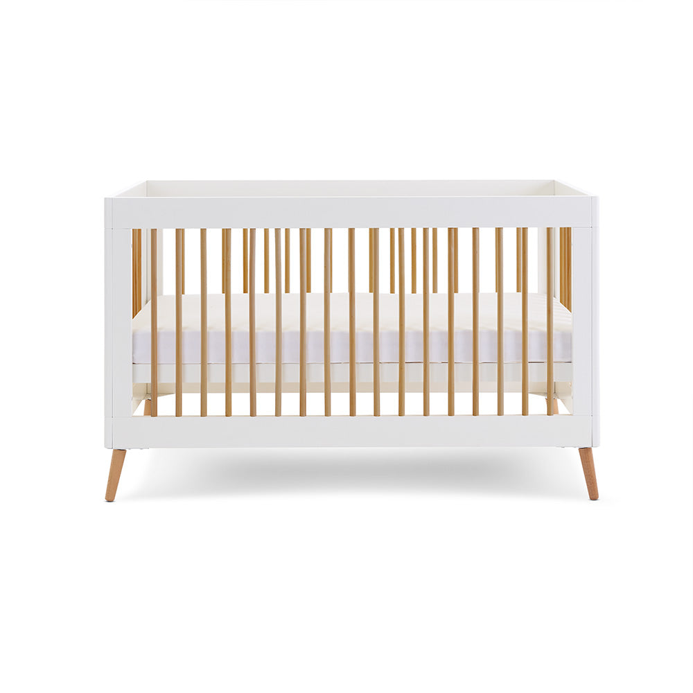 Obaby Maya Cot Bed | White With Natural