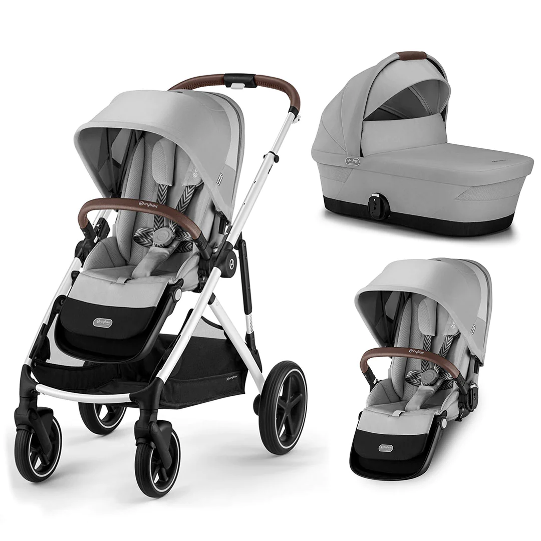 Cybex Gazelle Double Pushchair Lava Grey Silver 2023 Free